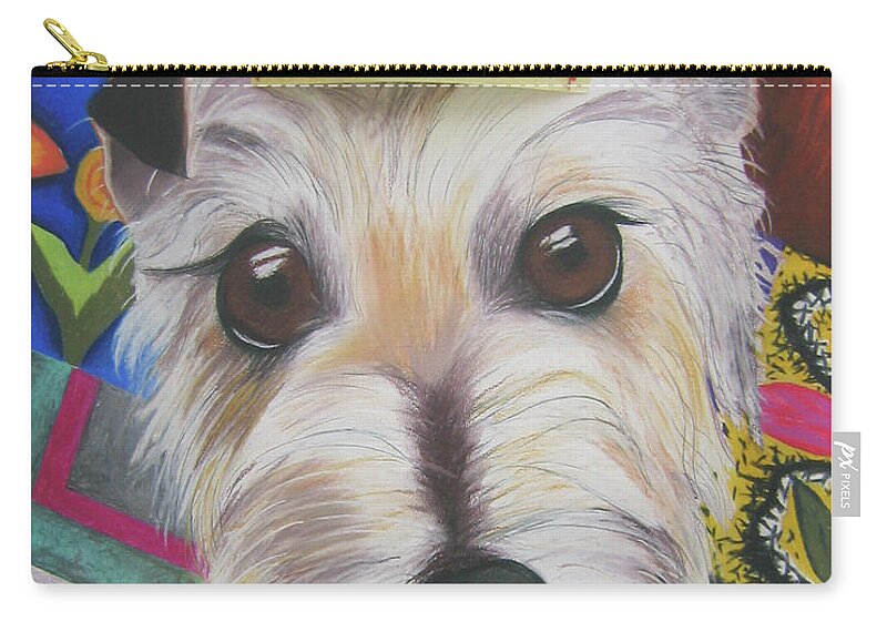 Dog Zip Pouch featuring the pastel King Louie by Michelle Hayden-Marsan
