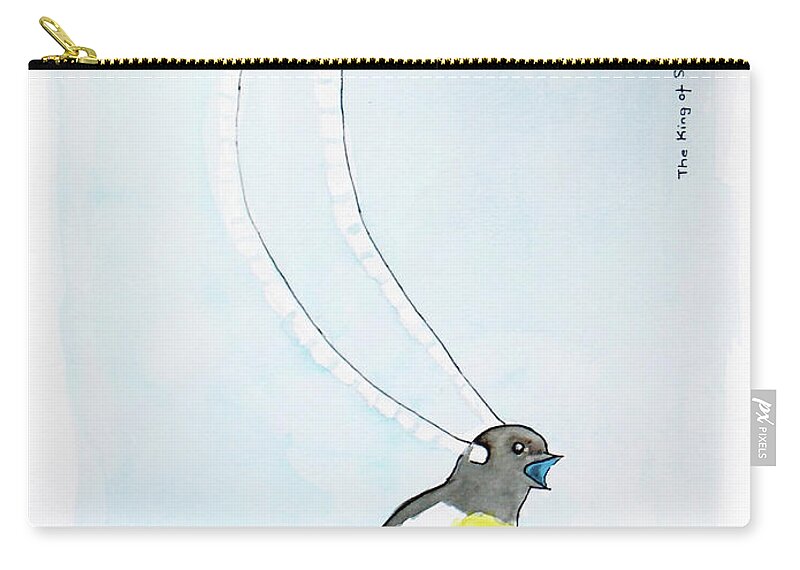 King Of Saxony Zip Pouch featuring the painting King of Saxony bird of paradise by Keshava Shukla