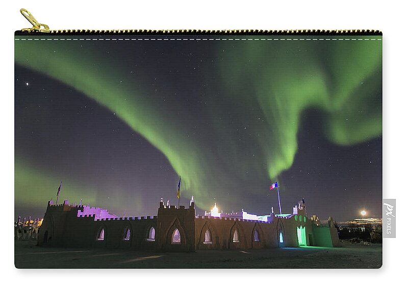 Aurora Borealis Zip Pouch featuring the photograph King of the Castle by Valerie Pond