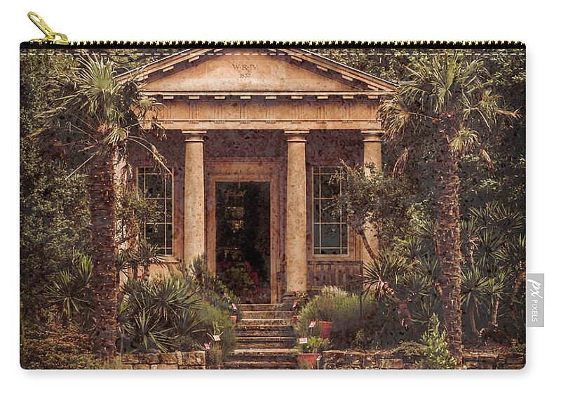England Zip Pouch featuring the photograph Kew Gardens, England - King William's Temple by Mark Forte