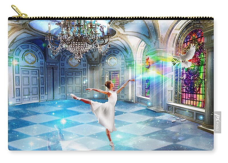 Heavenly Realm Kingdom Of God Zip Pouch featuring the digital art Kingdom Encounter by Dolores Develde