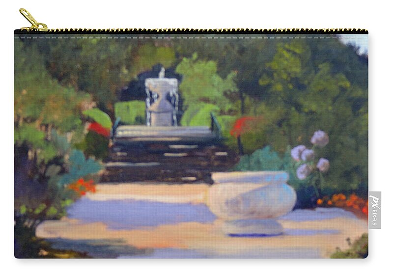 Terrace Zip Pouch featuring the painting Kingwood Terrace by Judy Fischer Walton
