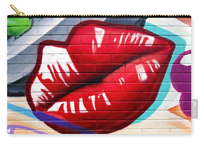 Graffiti Zip Pouch featuring the photograph Kiss Me Now ... by Juergen Weiss