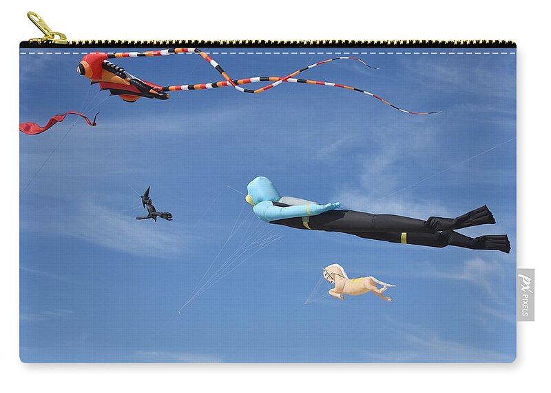 Kite Zip Pouch featuring the photograph Kite Festival 379 by Joyce StJames