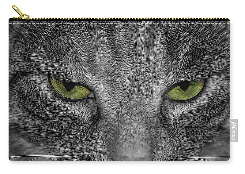 Feline Zip Pouch featuring the photograph Kitty 2 by Cathy Kovarik