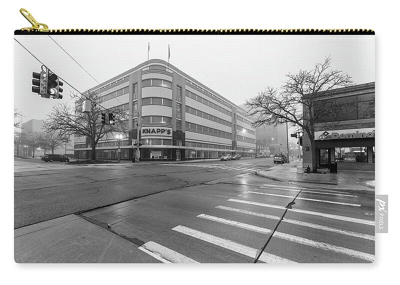 John Mcgraw Photography Zip Pouch featuring the photograph Knapp's Building Lansing by John McGraw