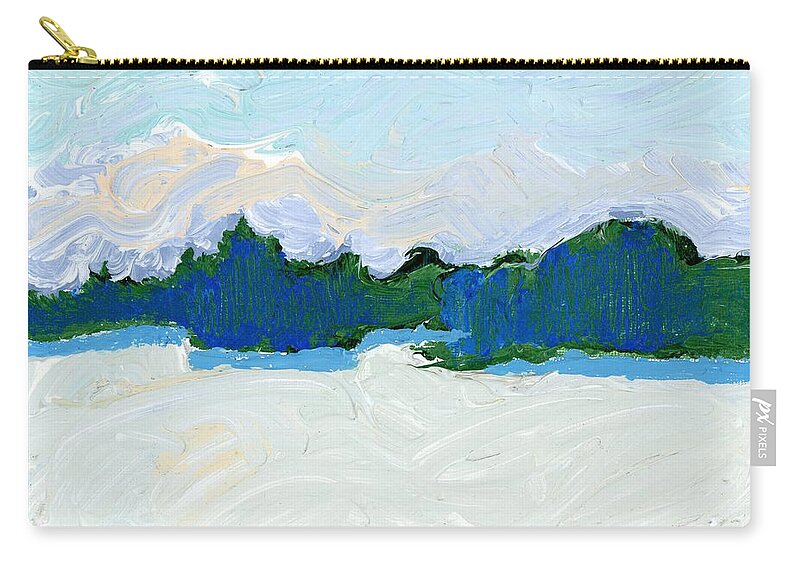 Boundary Waters Zip Pouch featuring the painting Knife Lake by Rodger Ellingson