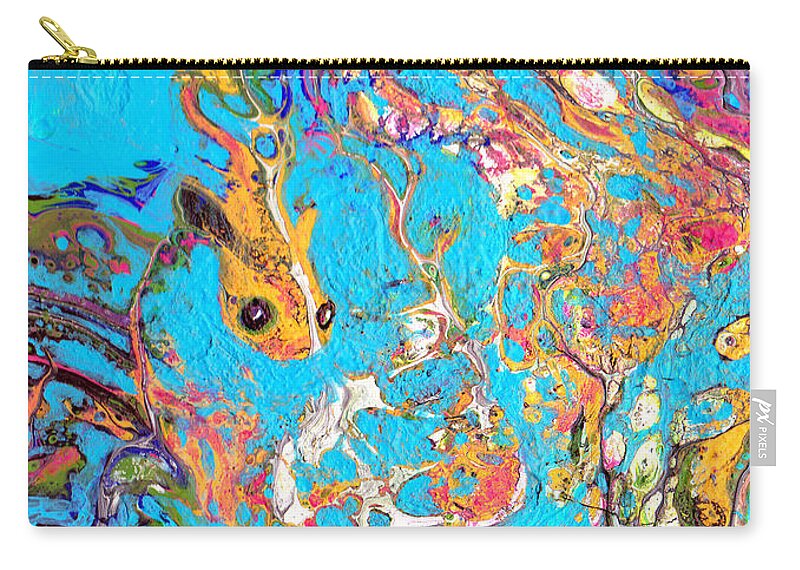 Koi Zip Pouch featuring the painting Koi by Gertrude Palmer