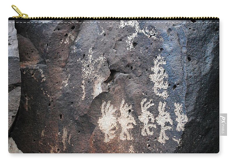 Petroglyphs Zip Pouch featuring the photograph Kokopellis by Glory Ann Penington