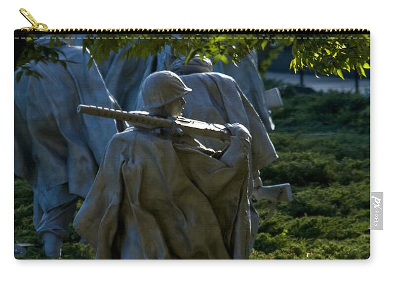 Nations Capitol Zip Pouch featuring the photograph Korean War Memorial by Brian Green