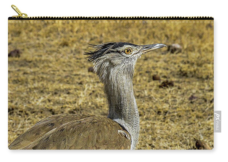 Africa Zip Pouch featuring the photograph Kori Bustard on the Serengeti by Marilyn Burton