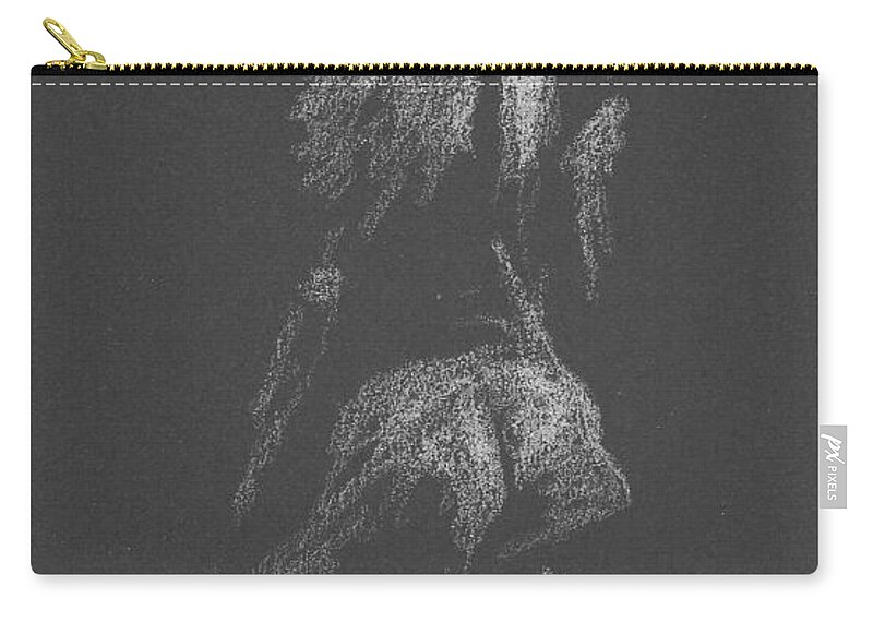 Figure Drawing Zip Pouch featuring the drawing Kroki 2015 09 26 _3 Figure Drawing White Chalk by Marica Ohlsson