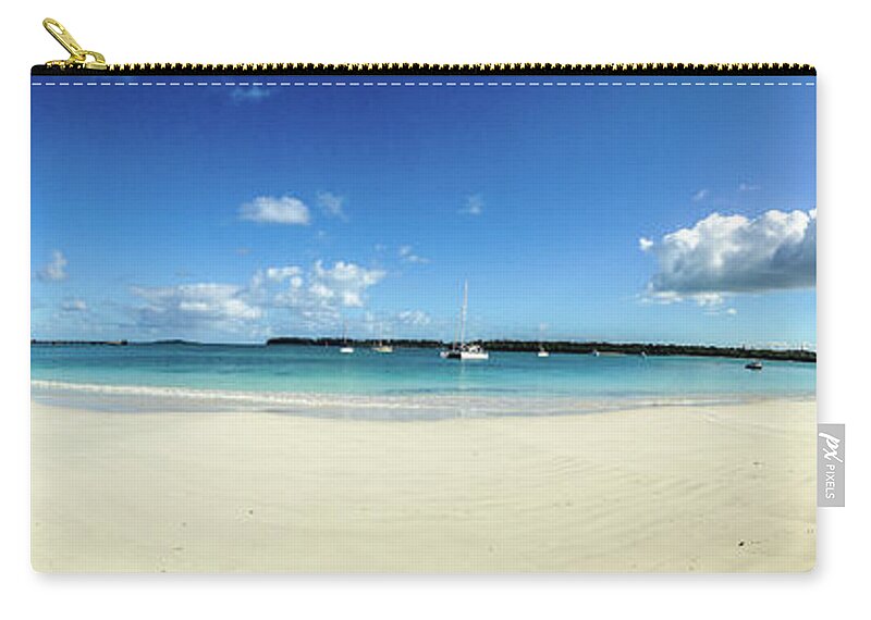 Panorama Zip Pouch featuring the photograph Kuto Bay morning pano by Dorothy Darden