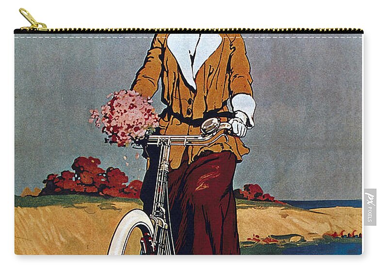 Vintage Zip Pouch featuring the mixed media Kynoch Cycles - Bicycle - Vintage Advertising Poster by Studio Grafiikka