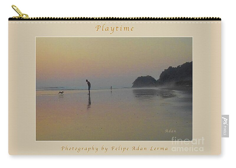 Sunset Zip Pouch featuring the photograph la Casita Playa Hermosa Puntarenas Costa Rica - Playtime Crop Poster by Felipe Adan Lerma