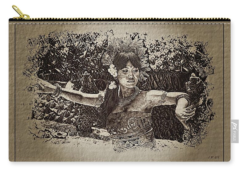 Bali Women Zip Pouch featuring the photograph Dance,indonesian women by Jean Francois Gil