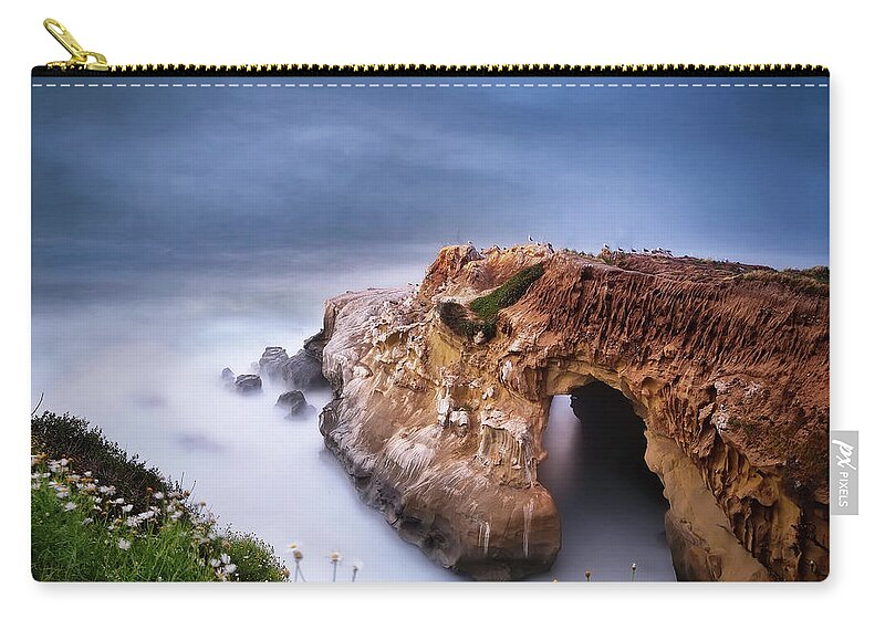 La Jolla Zip Pouch featuring the photograph La Jolla Cove by Larry Marshall