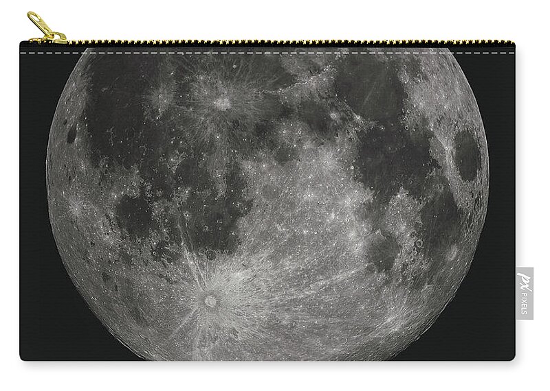 La Lune Zip Pouch featuring the mixed media La Lune, The Moon by Studio Grafiikka