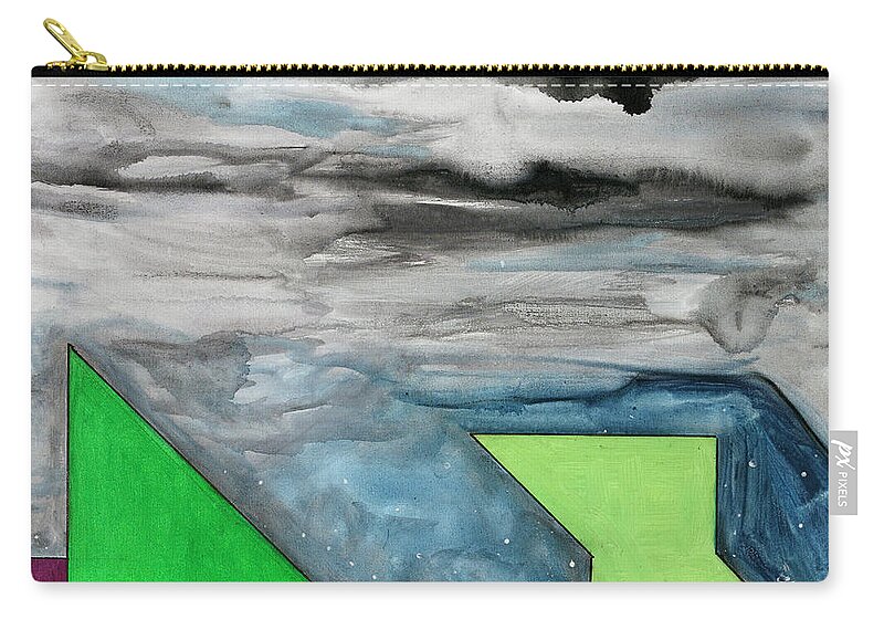 Abstract Zip Pouch featuring the painting La notte sopra la citta verde - Part II by Willy Wiedmann