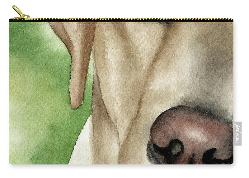 Labrador Zip Pouch featuring the painting Labrador Retriever by David Rogers