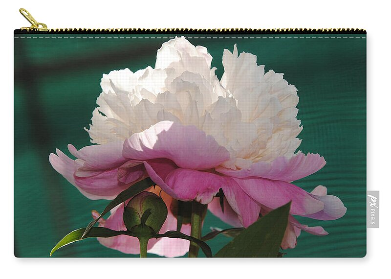 Flower Zip Pouch featuring the photograph Lace Peony by Vallee Johnson