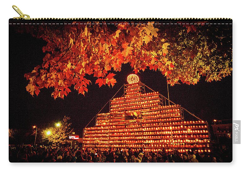 Nh Zip Pouch featuring the photograph Laconia Pumpkin Festival Graphic Design 4 by Robert Clifford