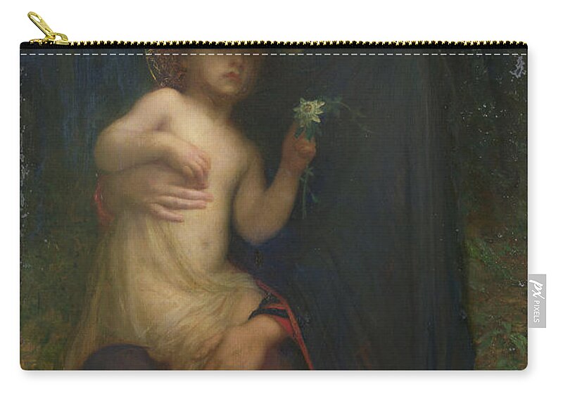 L'addolorata Zip Pouch featuring the painting LAddolorata by Antoine Auguste Ernest Herbert or Hebert