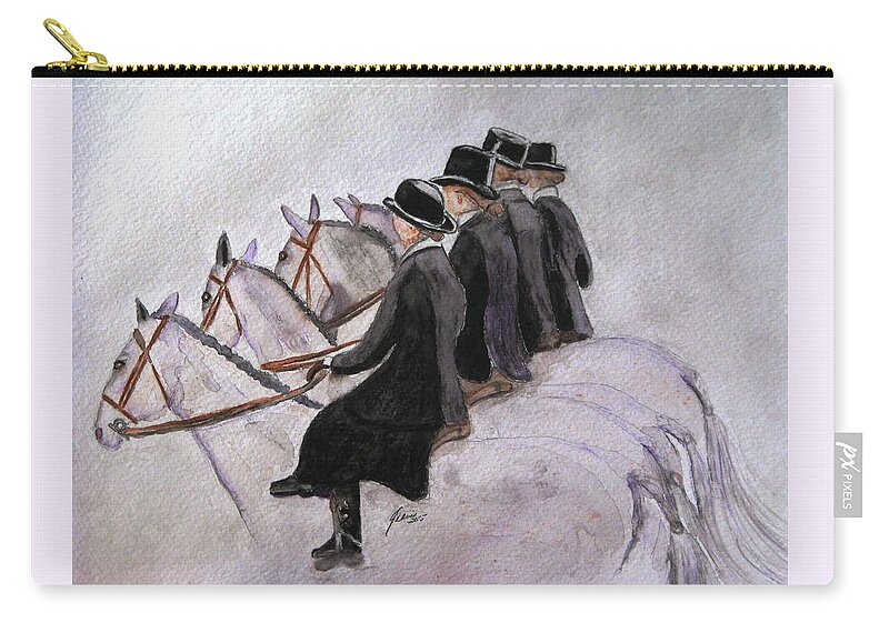 Foxhunting Zip Pouch featuring the painting Ladies Of The Hunt by Angela Davies