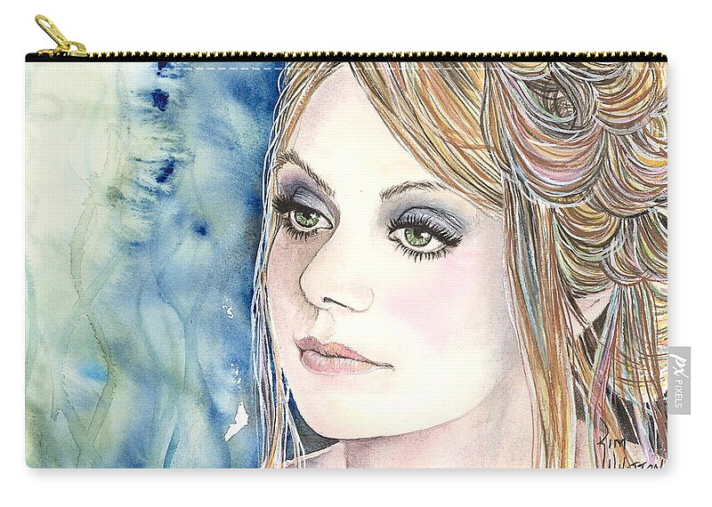 Fairy Zip Pouch featuring the painting Lady Di by Kim Whitton