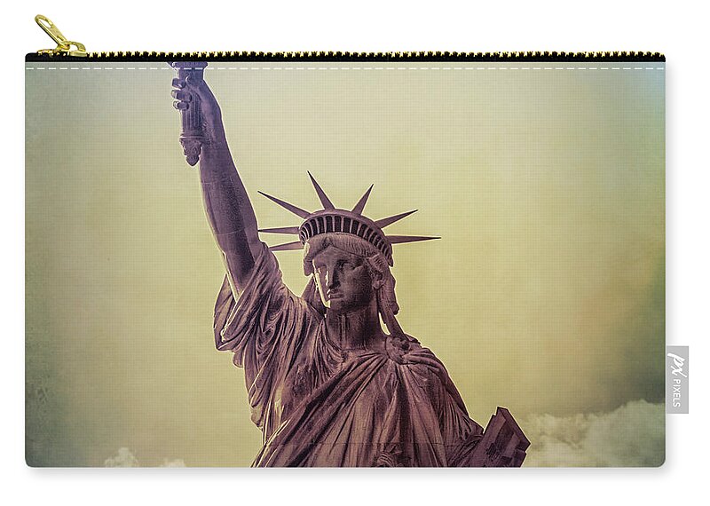 Statue Of Liberty Zip Pouch featuring the photograph Lady Liberty by Doug Sturgess