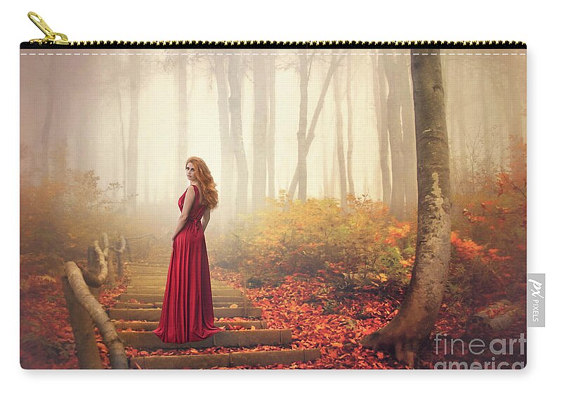 Kremsdorf Zip Pouch featuring the photograph Lady Of The Golden Forest by Evelina Kremsdorf