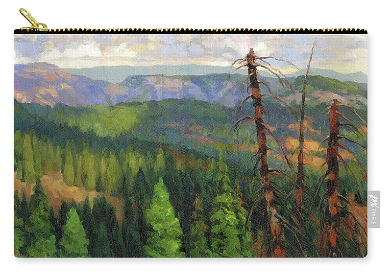 Wilderness Carry-all Pouch featuring the painting Ladycamp by Steve Henderson