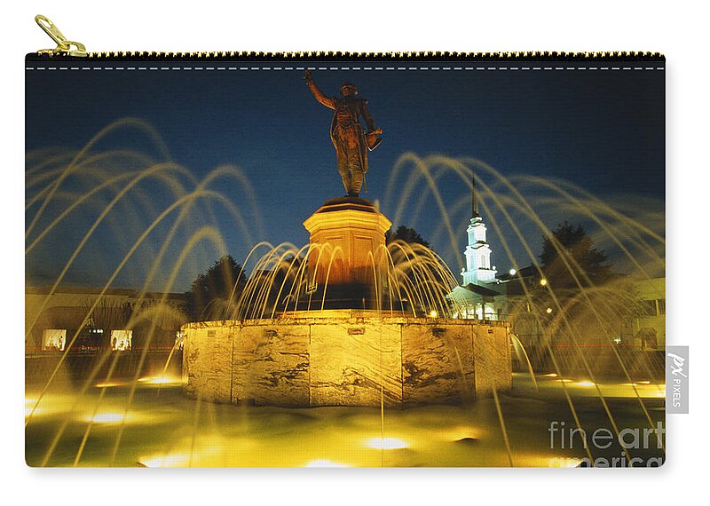 Lafayette Zip Pouch featuring the photograph Lafayette Square And Fountain, Georgia by Jeffrey Greenberg