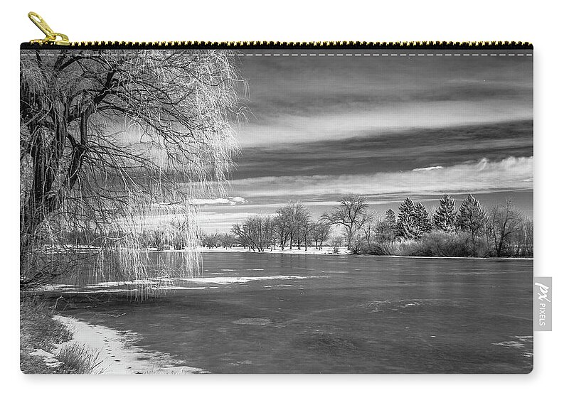 Monochrome Carry-all Pouch featuring the photograph Lagoon #3 by John Roach