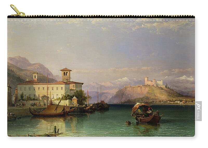 Arona Zip Pouch featuring the painting Lake Maggiore by George Edwards Hering