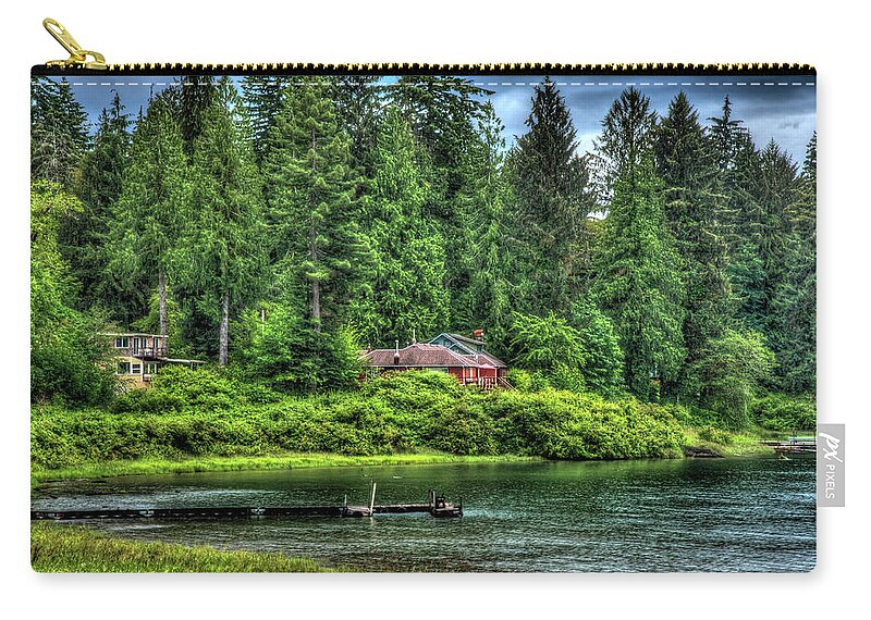 Grass Zip Pouch featuring the photograph Lake Quinault 3 by Richard J Cassato