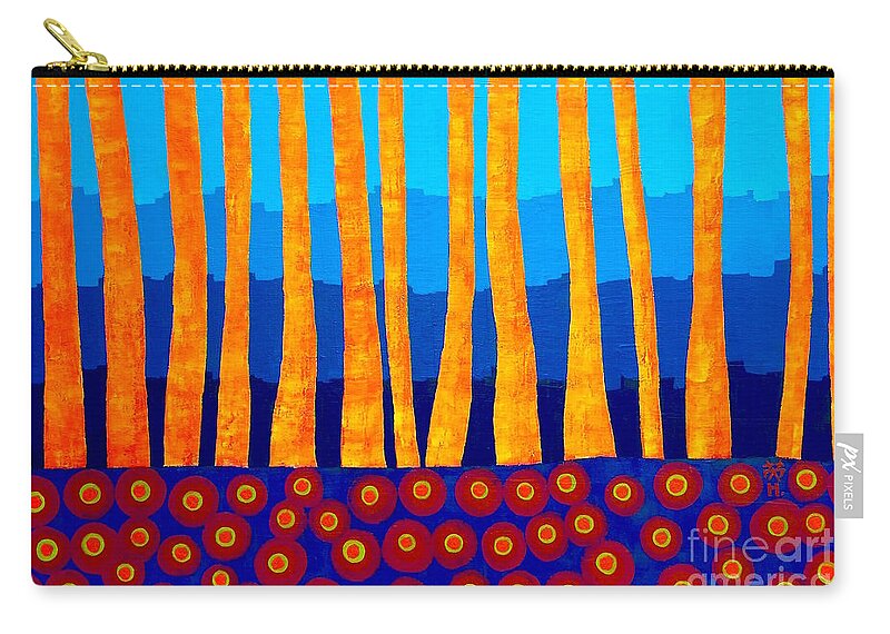 Evening Zip Pouch featuring the painting Lakeside by Wonju Hulse