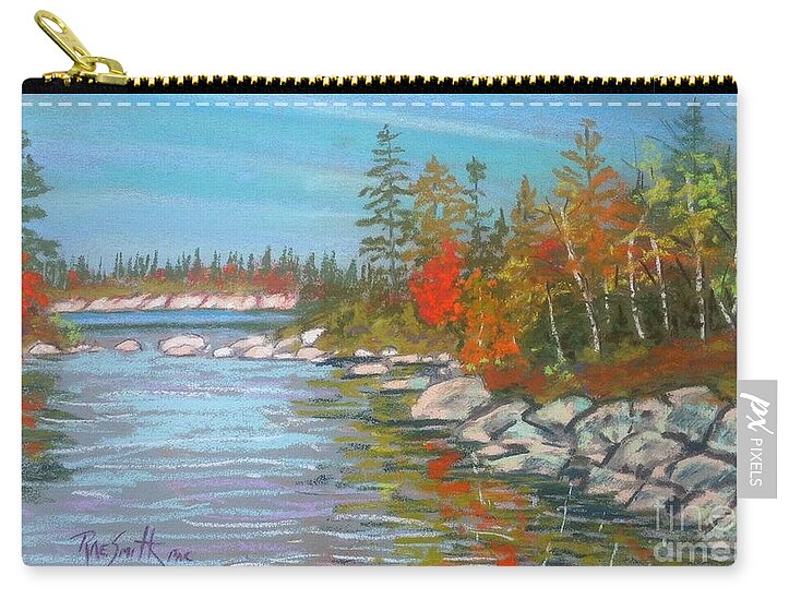 Pastels Zip Pouch featuring the pastel Lake Susie by Rae Smith