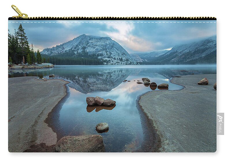 Landscape Zip Pouch featuring the photograph Lake Tenaya at Early Dawn by Jonathan Nguyen