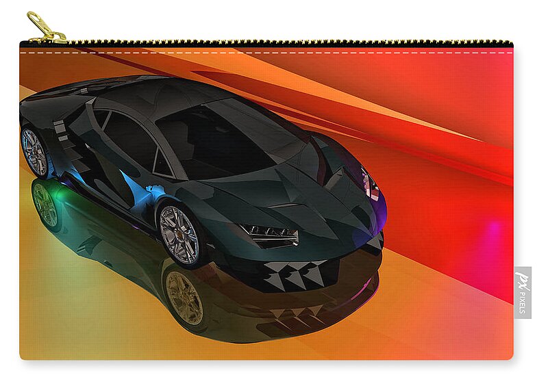 Lamborghini Zip Pouch featuring the photograph Lamborghini Centenario drawing by Andrei SKY