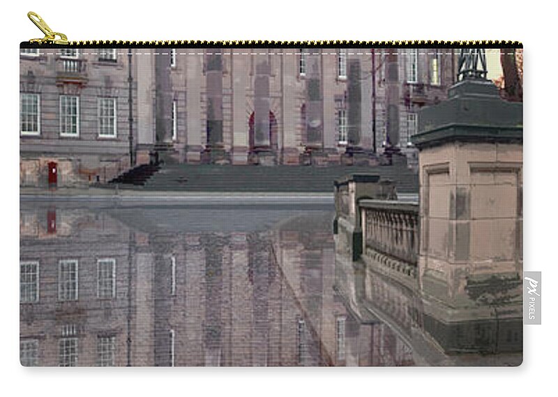 Lancaster Zip Pouch featuring the digital art Lancaster Town Hall 2 by Joe Tamassy