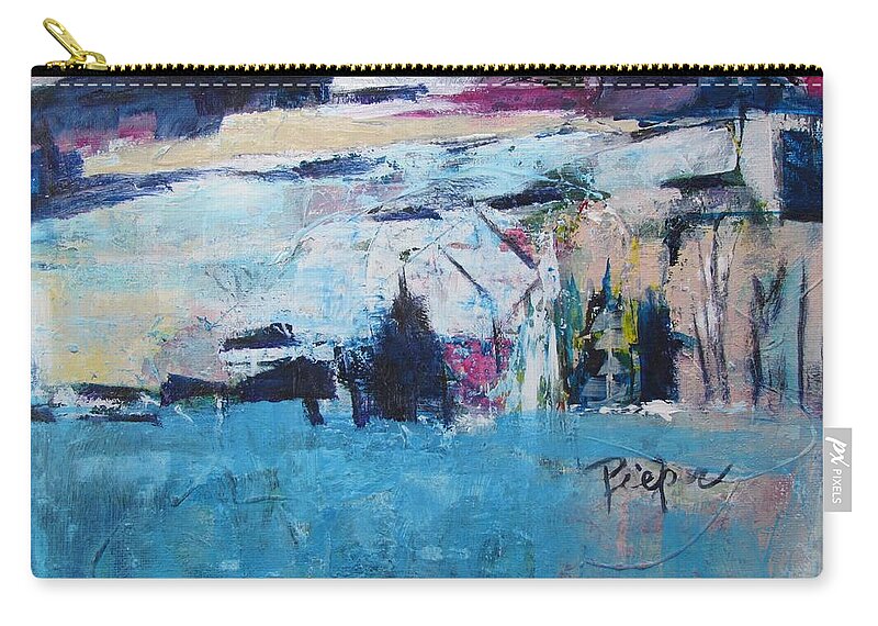 I Really Like This One. I Hope You Do As Well. Zip Pouch featuring the painting Landscape 2018 by Betty Pieper