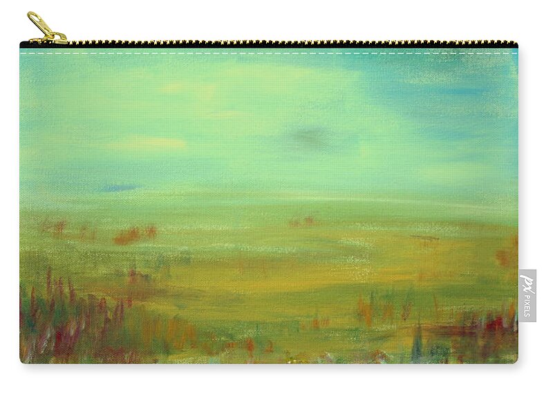 Landscape Abstract Zip Pouch featuring the painting Landscape Abstract by Julie Lueders 