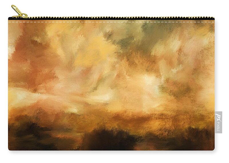 Landscape Zip Pouch featuring the painting Landscape at Sunset by Diane Chandler
