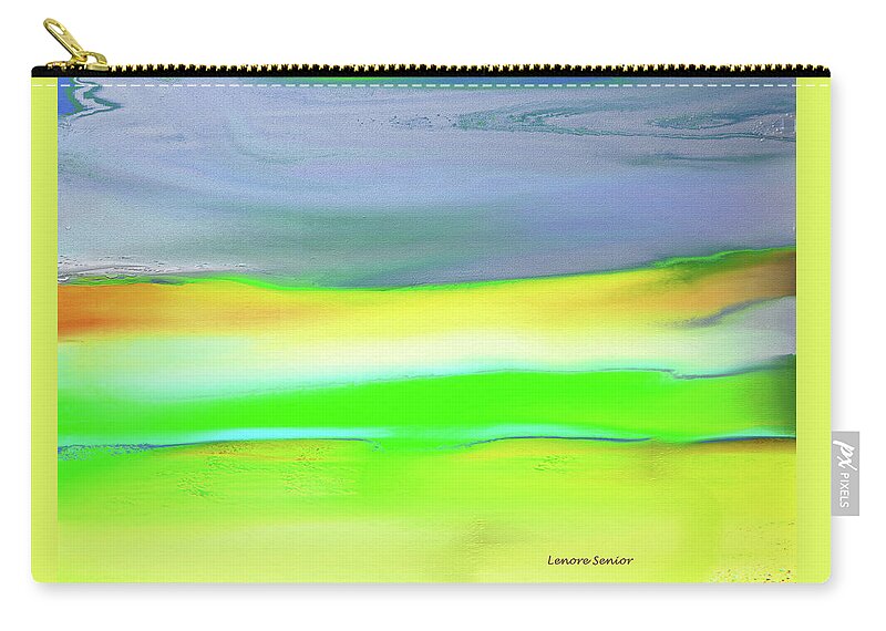 Abstract Zip Pouch featuring the painting Landscape in My Dreams by Lenore Senior
