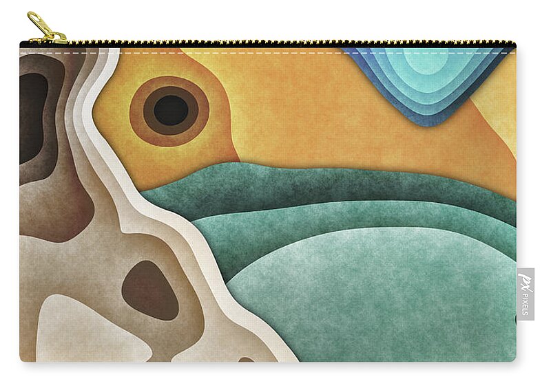 Earth Tones Carry-all Pouch featuring the digital art Landscape of Layers by Phil Perkins