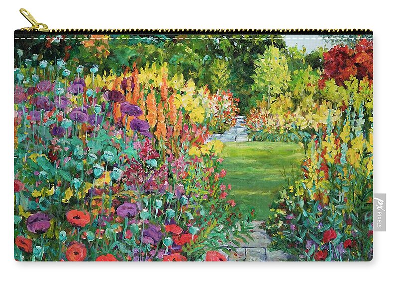 Flowers Carry-all Pouch featuring the painting Landscape with Poppies by Ingrid Dohm