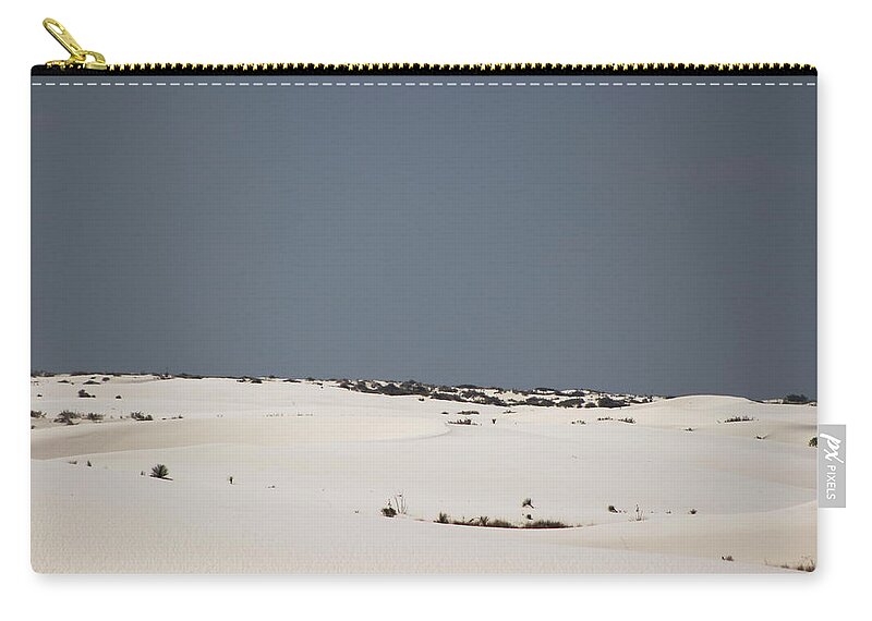 Layers Of Gypsum Sand Zip Pouch featuring the photograph Landscapes of White Sands 5 by Colleen Cornelius