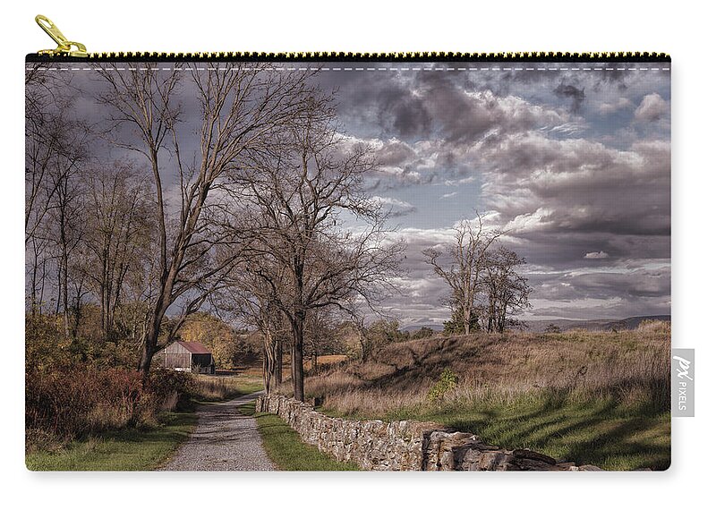 Sky Zip Pouch featuring the photograph Lane into History by John M Bailey