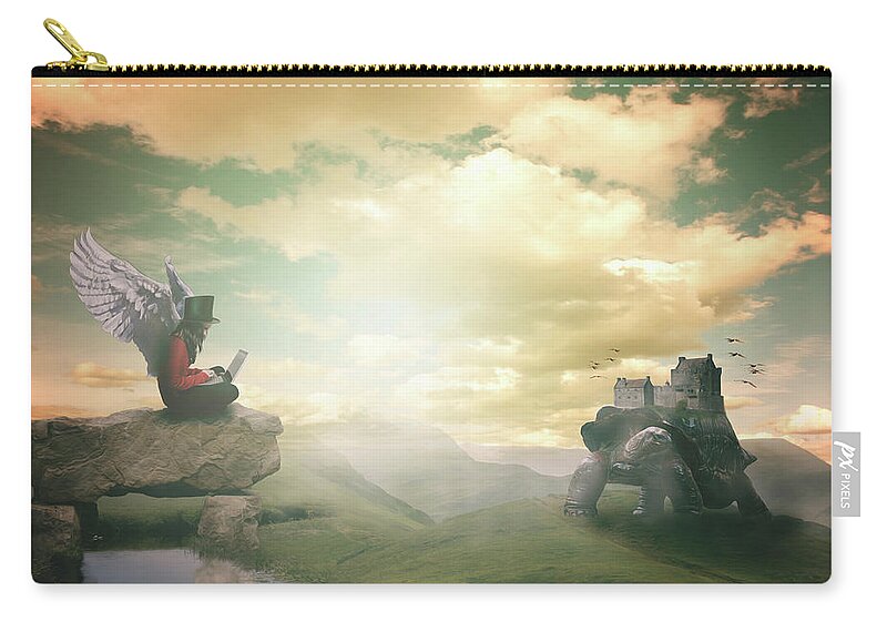 Castle Zip Pouch featuring the digital art Laptop dreams by Nathan Wright